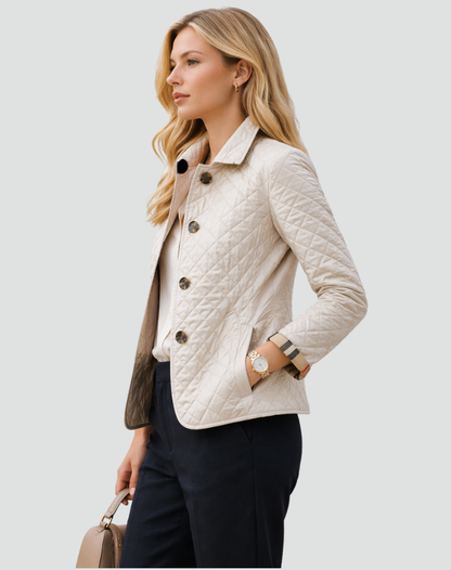 Veste matelassée femme col et boutons coupe régulière mi-saison