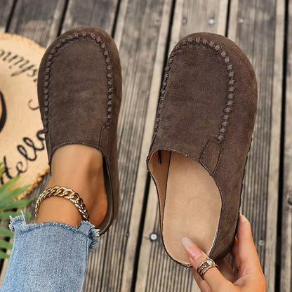 Women cushioned walking shoes breathable with flexible sole and rounded toe