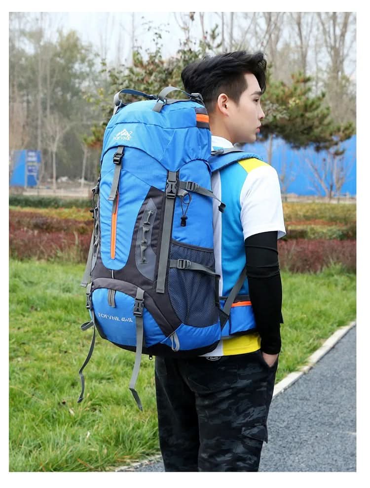 Sac à dos de randonnée 60L | Imperméable, ajustable | Pour la randonnée et les aventures