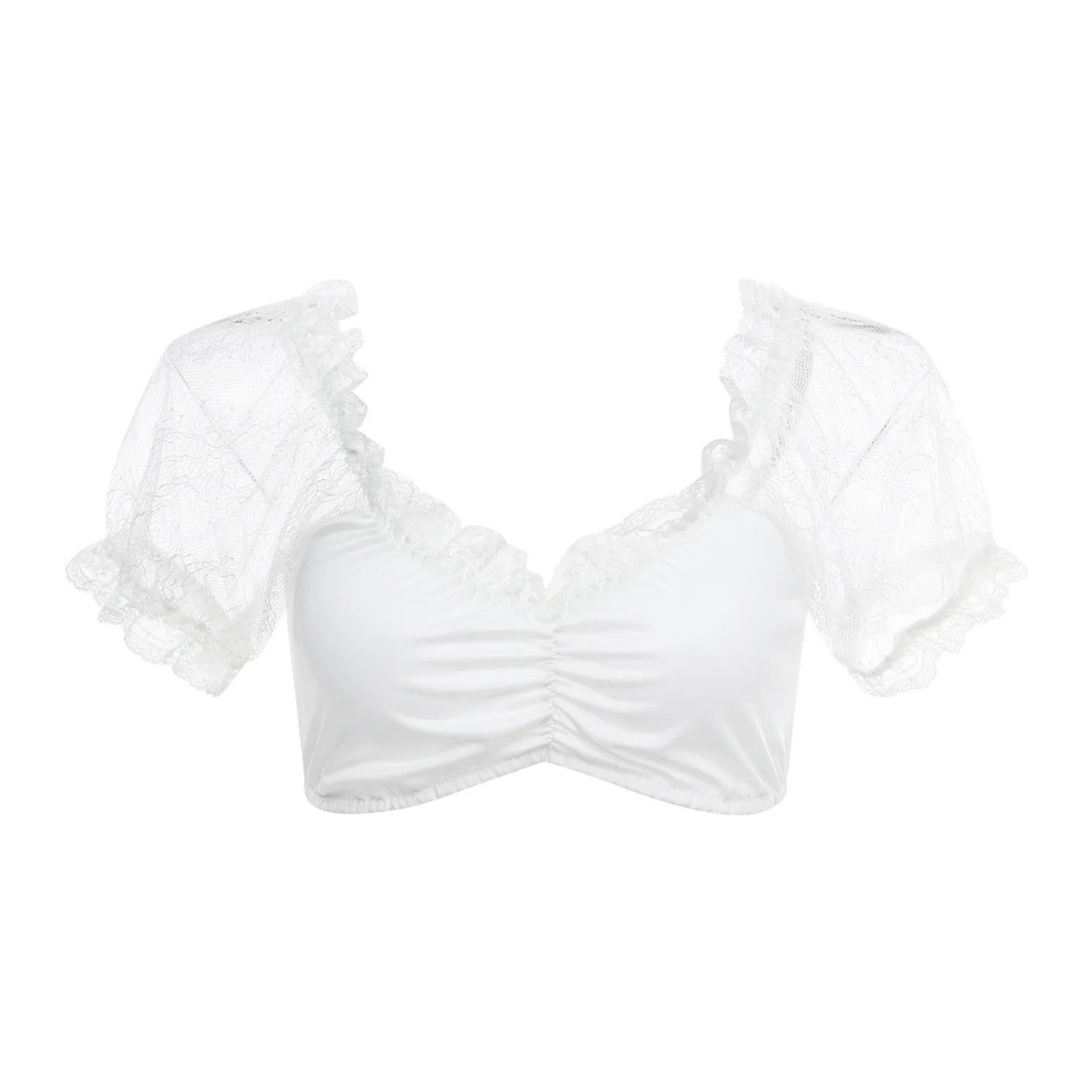 Blouse Dirndl pour femmes - Tissu doux - Look élégant pour Oktoberfest