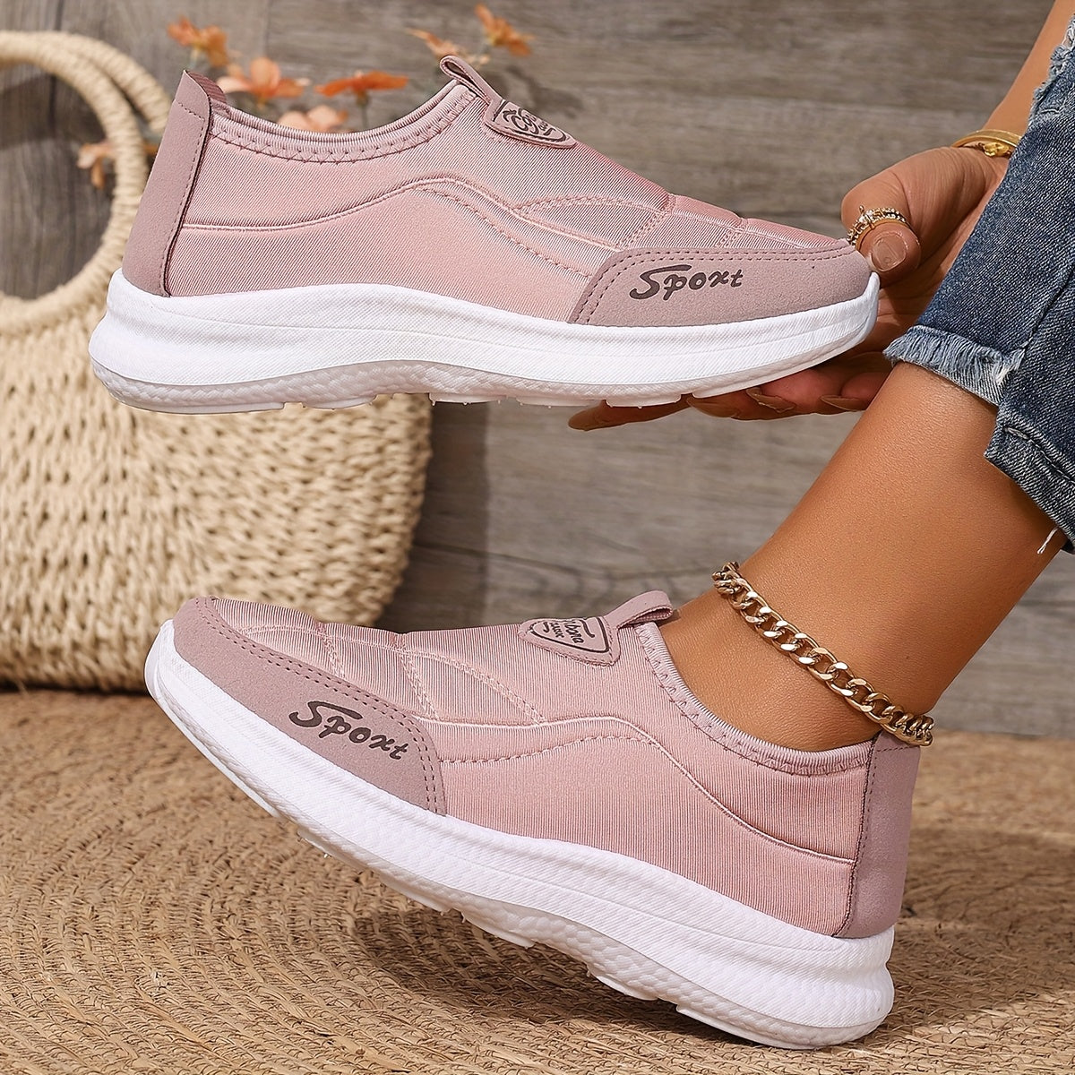 Women orthotic walking sneakers with arch support and cushioned sole