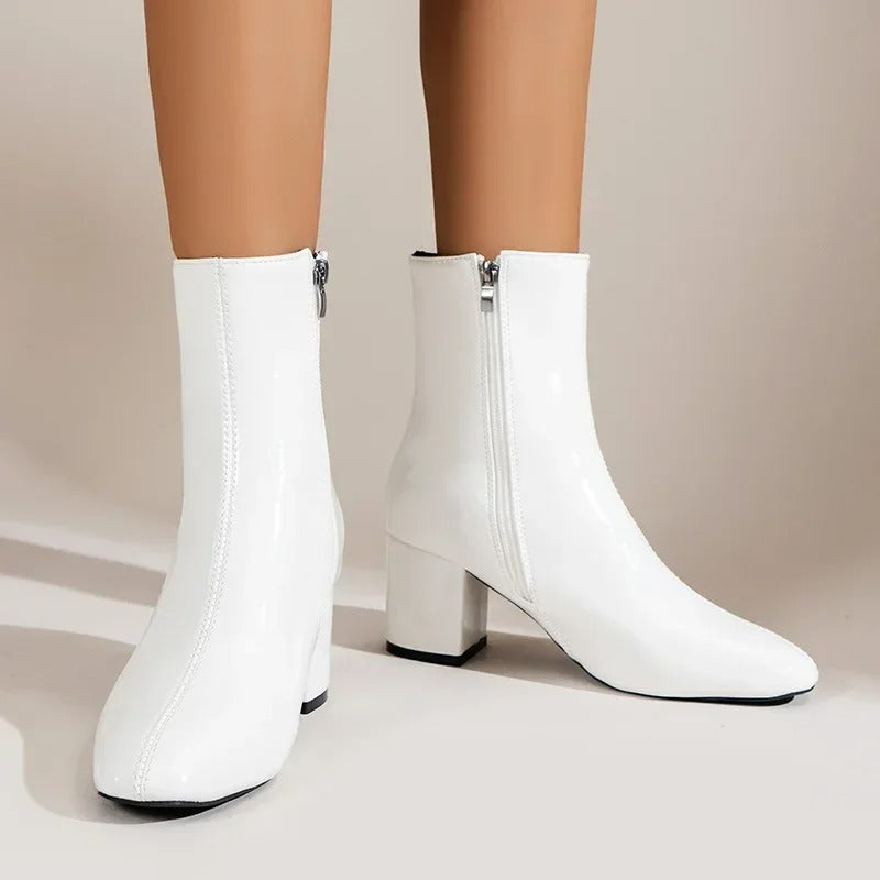 Bottines à Talon Femme | Bout Pointu, Fermeture Zippée | Style Élégant