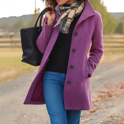 Manteau d'hiver femme | Coupe classique, boutons | Élégant