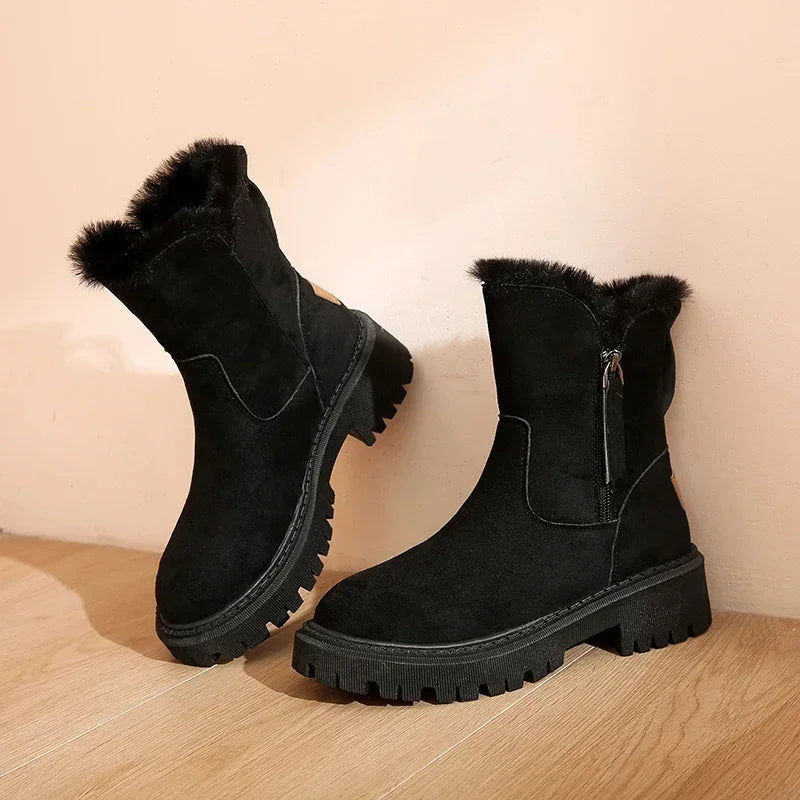 Bottines hiver doublure polaire semelle antidérapante silhouette cheville