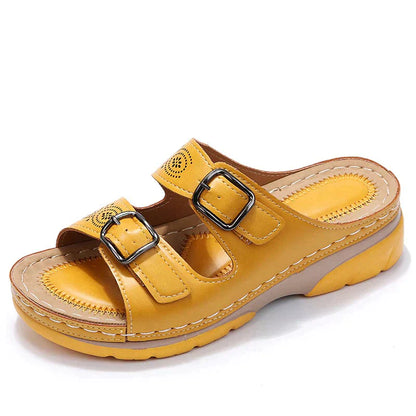 Sandales orthopédiques femme bride réglable cuir