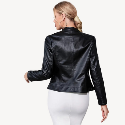 Veste de Cuir Femme | Noir, Motard Classique