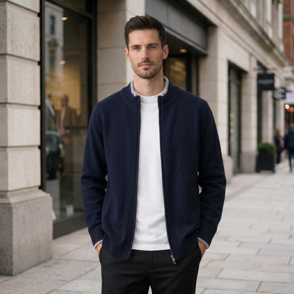 Veste en Cachemire Zippée pour Homme | Chaude et Élégante | Douce et Stylée