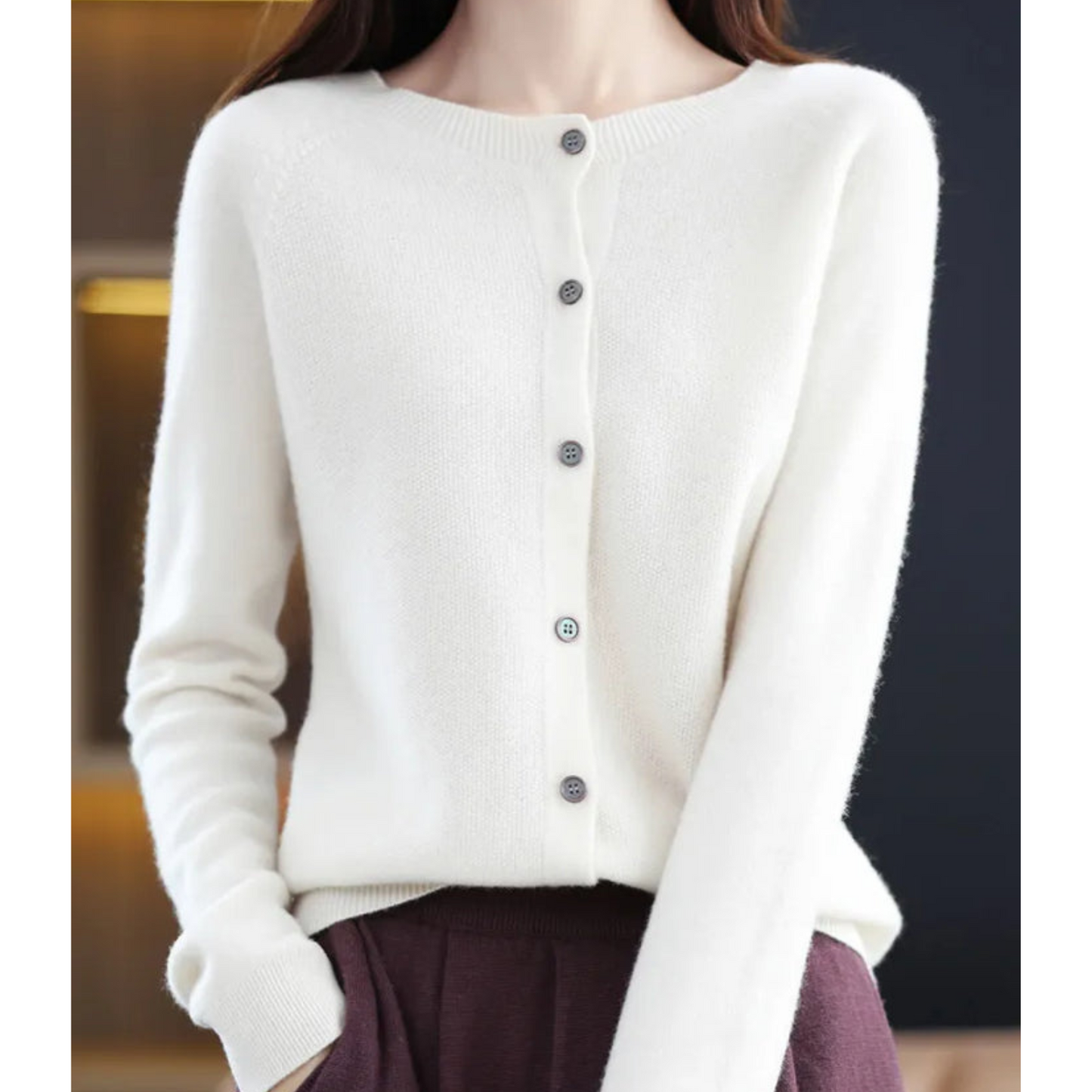 Cardigan femme | Boutons, col rond | Hiver