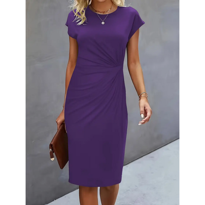 Robe de soirée cocktail élégante - manches courtes - femme