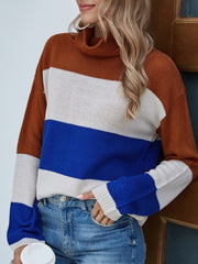 Chic Rayé – Pull Turtleneck à Rayures en Acrylique