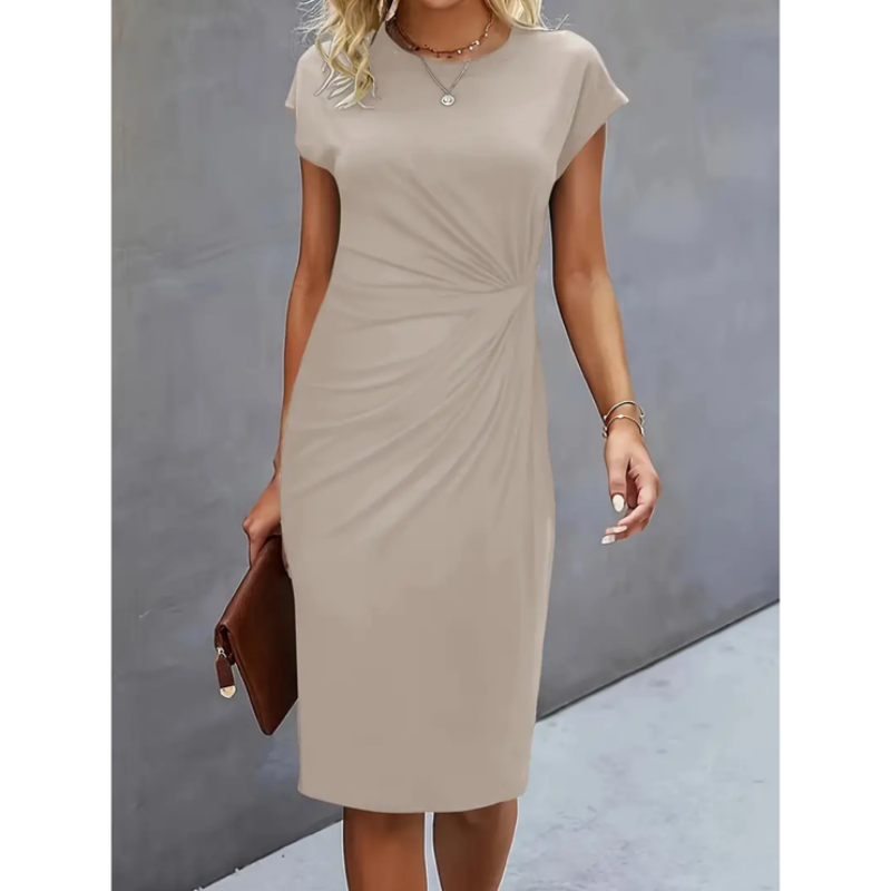 Robe de soirée cocktail élégante - manches courtes - femme