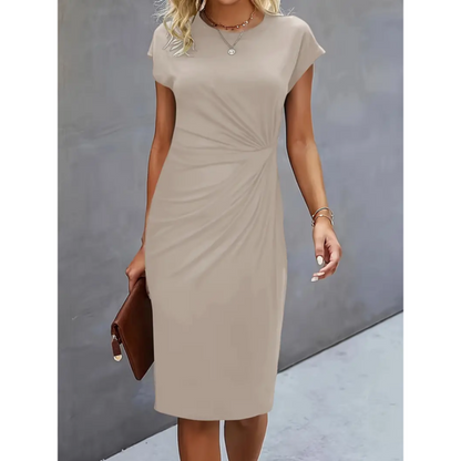 Robe de soirée cocktail élégante - manches courtes - femme