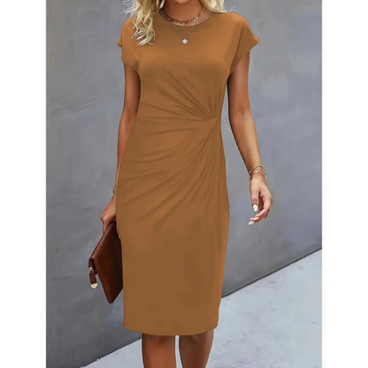 Robe de soirée cocktail élégante - manches courtes - femme