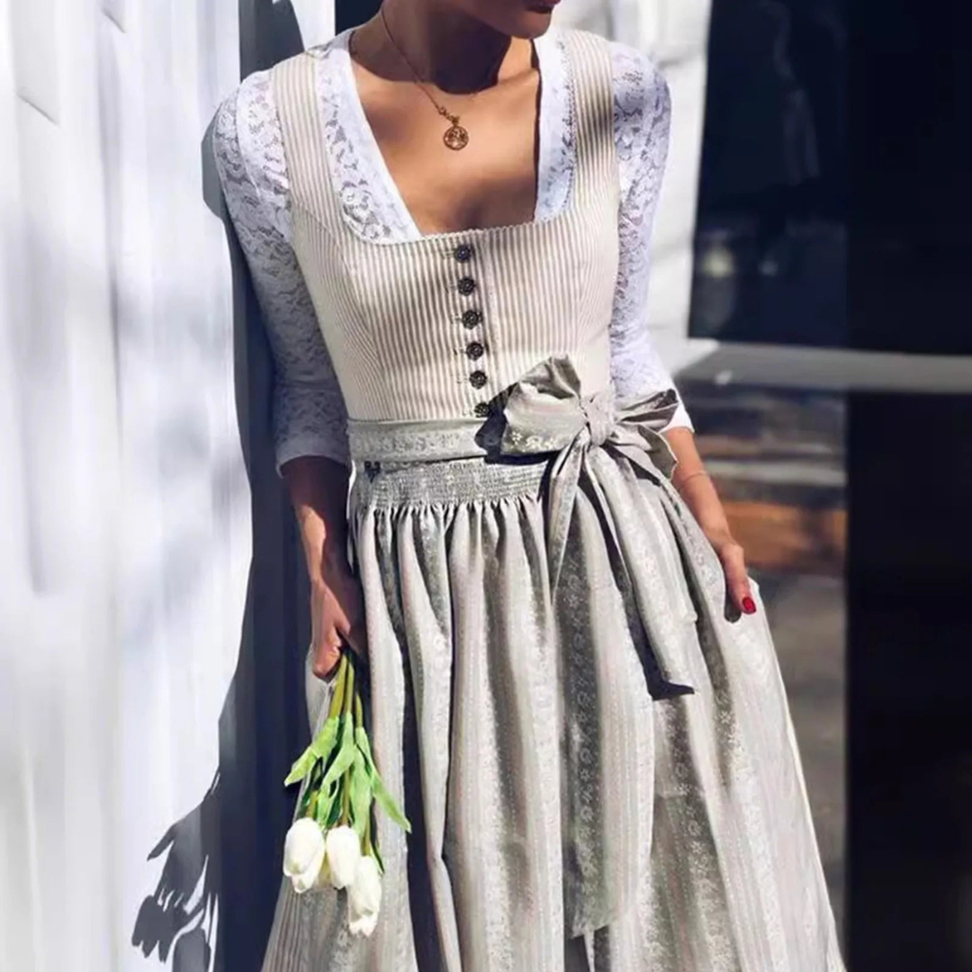 Robe Dirndl Femme - Matériau de haute qualité - Robe Trachten élégante pour Oktoberfest