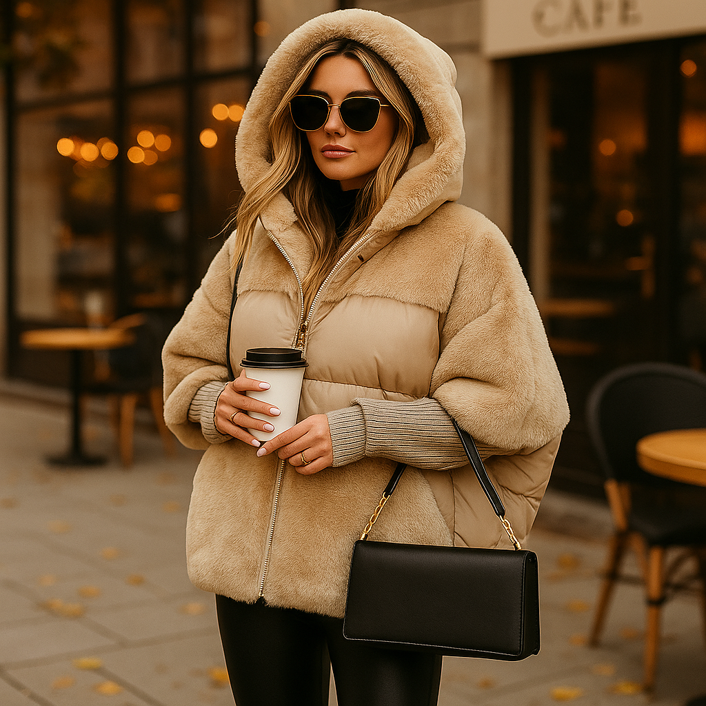 Parisfemme - Veste Bomber Moderne de Luxe - Capuche Intégrée