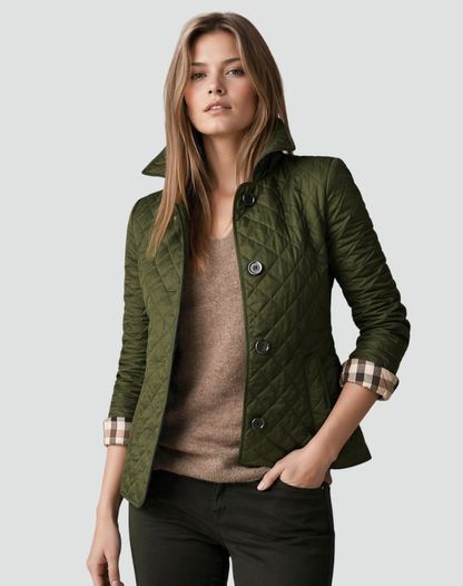 Veste matelassée femme col et boutons coupe régulière mi-saison