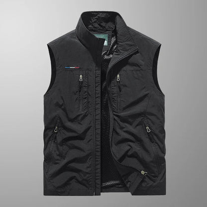 Gilet Homme | Coupe-vent Légère | Col Montant, Poches Pratiques