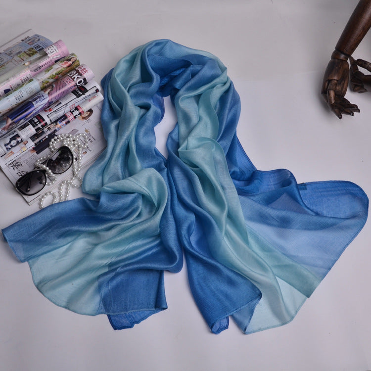 Écharpe en soie pure dégradé 200cm femme
