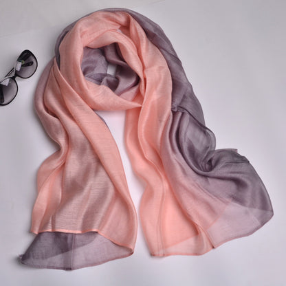 Écharpe en soie pure dégradé 200cm femme