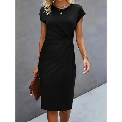 Robe de soirée cocktail élégante - manches courtes - femme