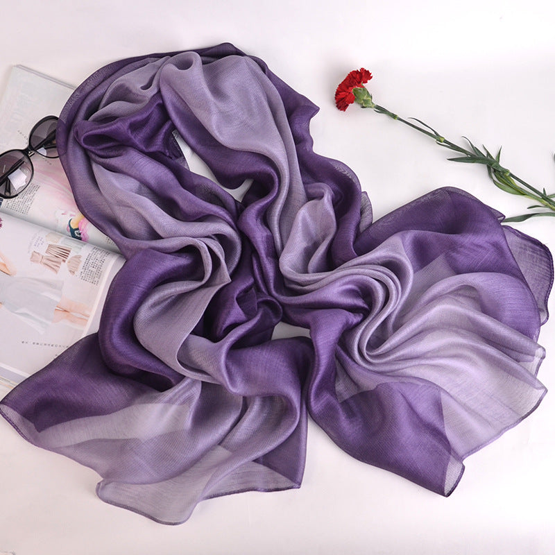 Écharpe en soie pure dégradé 200cm femme