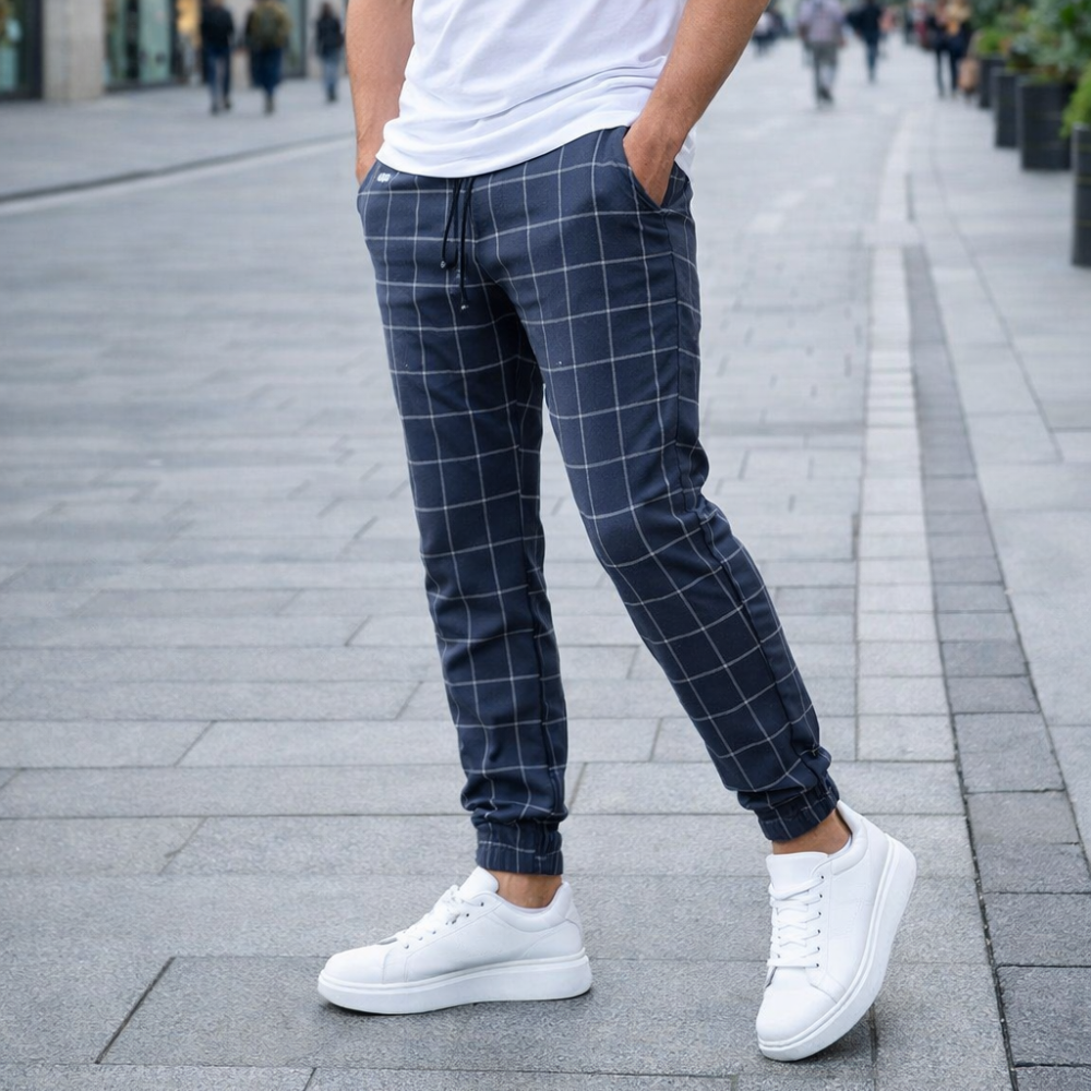 Pantalon de jogging à carreaux pour hommes | Confort style casual | Décontrac...