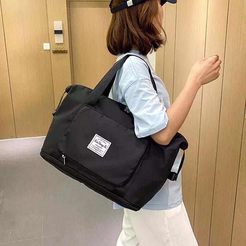 Sac de voyage | Pliable, extensible | Compartiment à chaussures, attachable aux bagages