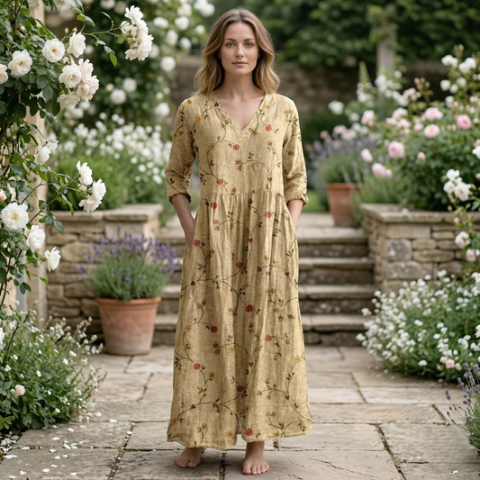 Robe d'Été pour Femme | V-Neck Floral | Légère, Élégante, Confortable