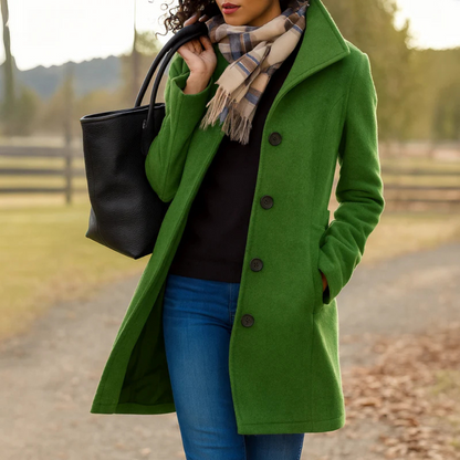 Manteau d'hiver femme | Coupe classique, boutons | Élégant