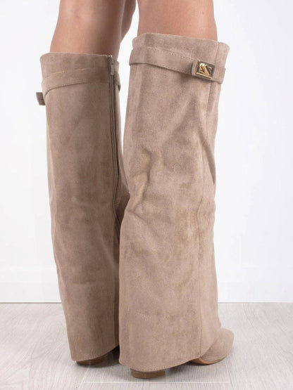 Bottes Femme Cuir | Montantes, Boucle | Suède Élégante