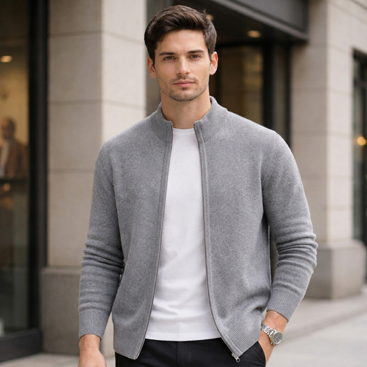 Veste en Cachemire Zippée pour Homme | Chaude et Élégante | Douce et Stylée