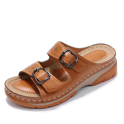 Sandales orthopédiques femme bride réglable cuir