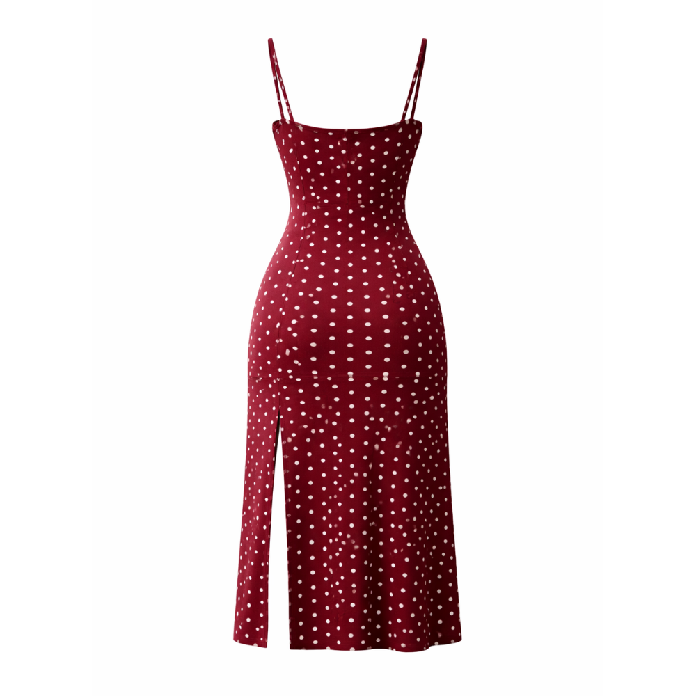 Robe Midi | Pois, Style Rétro | Allure Élégante pour Femmes