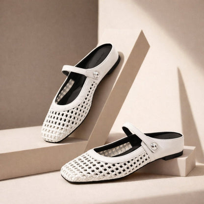 Femmes Mule Plates Tissées Orthopédique