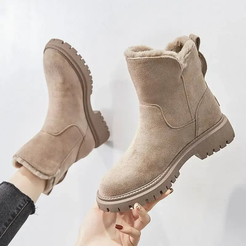 Bottines hiver doublure polaire semelle antidérapante silhouette cheville
