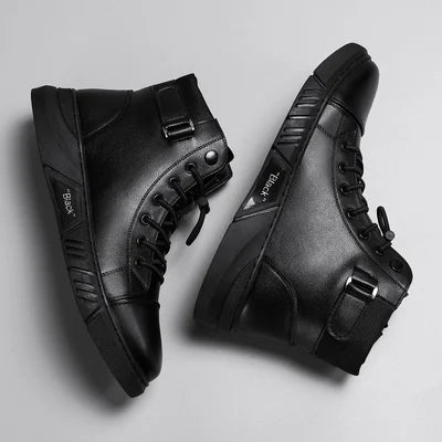 Bottes en cuir noir | Homme, imperméable, usage polyvalent
