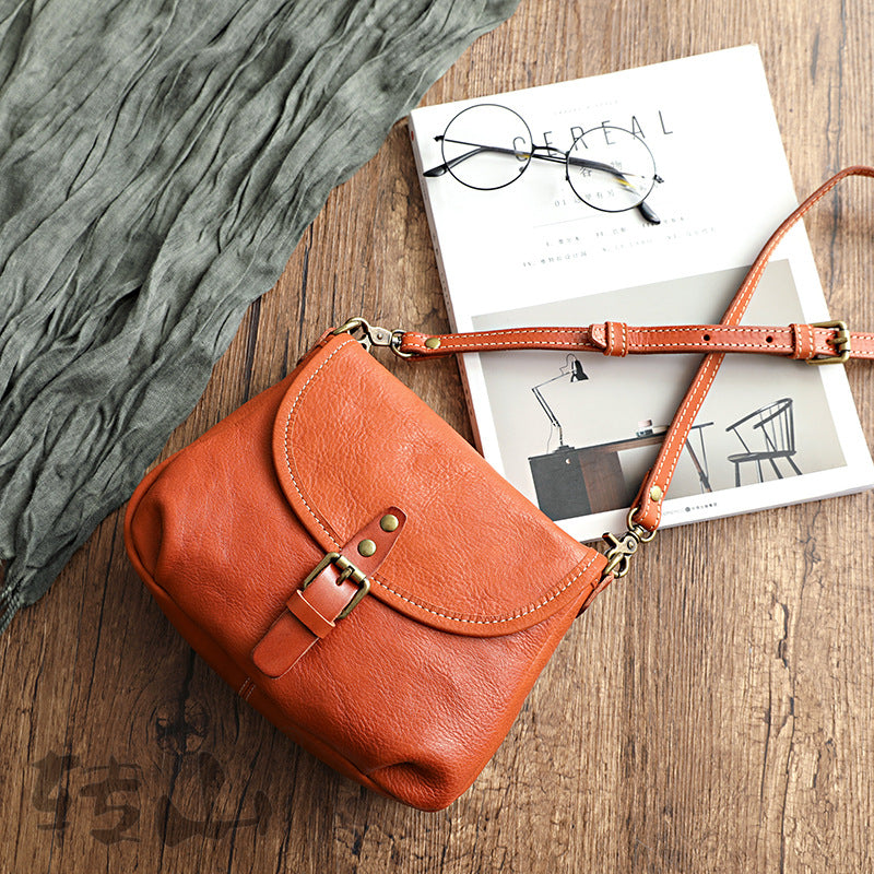 Sac à Main Vintage en Cuir | Bandoulière, Tannage Végétal