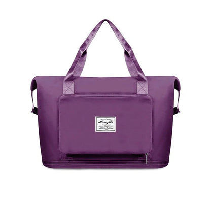 Sac de voyage | Pliable, extensible | Compartiment à chaussures, attachable aux bagages