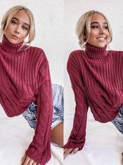 Pull à Col Roulé Manches Longues – Style Intemporel et Chaleur Assurée