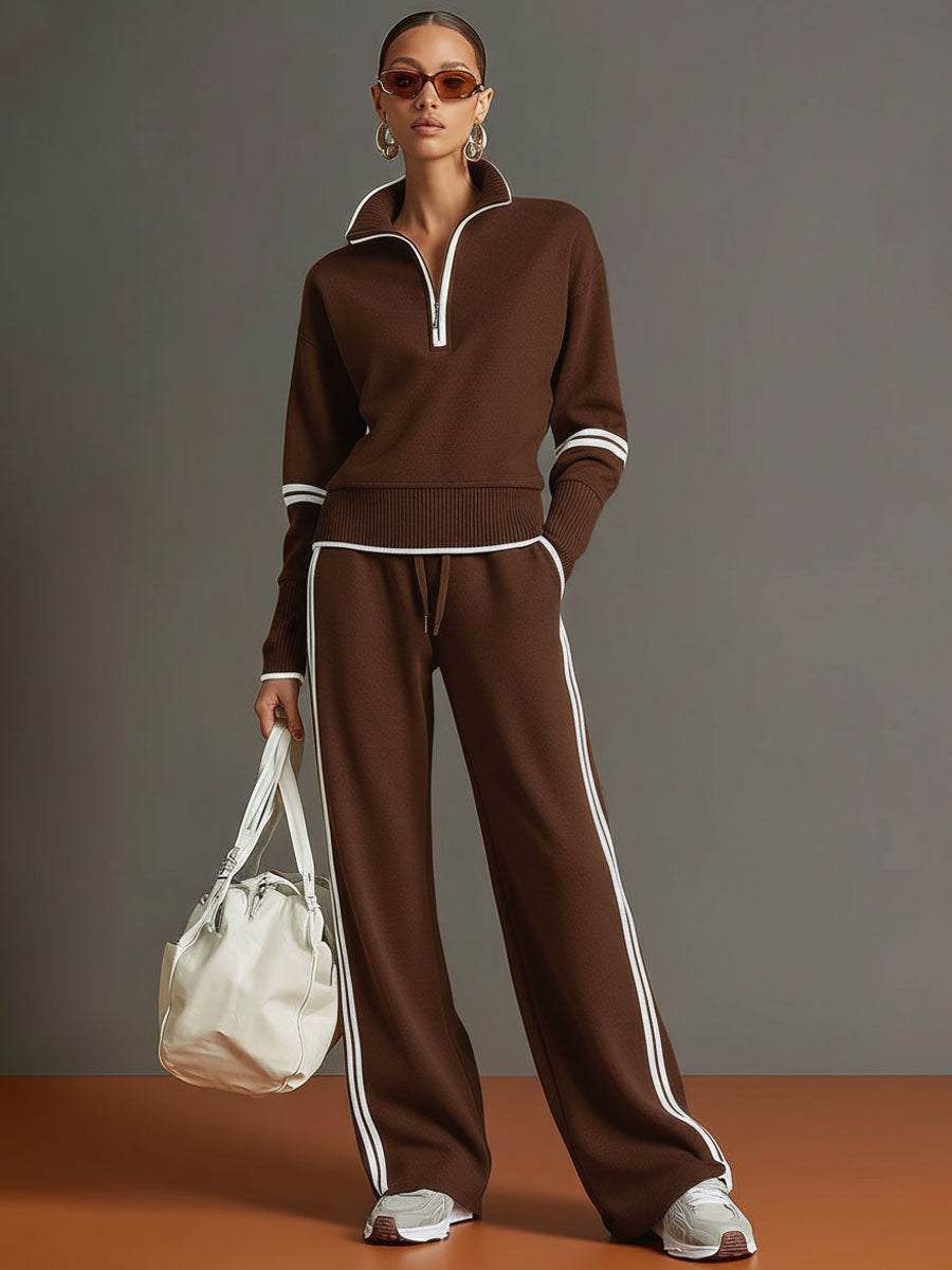 Ensemble Deux Pièces Jambes Larges | Blouse Fluide, Pantalon Ample