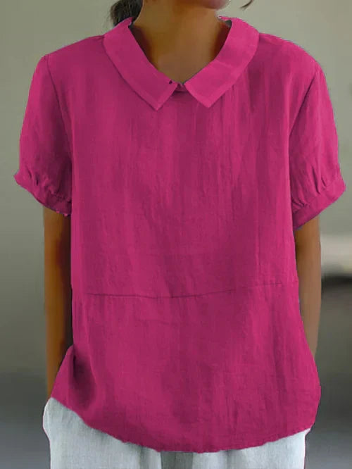 Adele - Coton blouse d'été femme - Manches courtes-Chemisier-PARIS FEMME