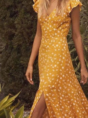 Robe Jaune Vibrante Élégante pour Femme Moderne, Parfaite pour Toutes les Occasions