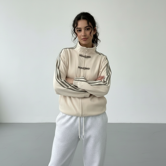 Veste de Survêtement Femme | Style Rétro | Rayures Contrastantes
