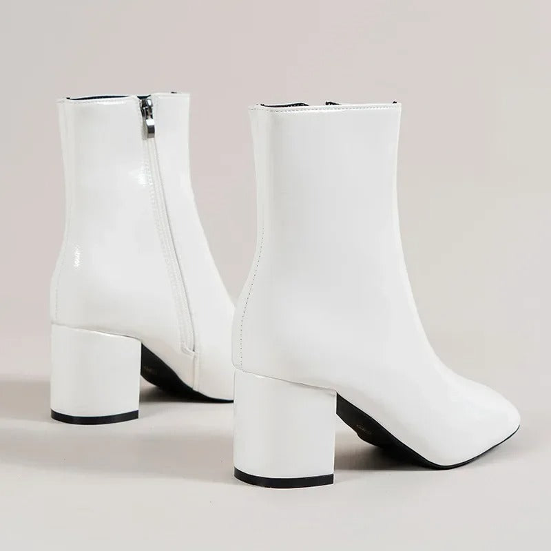 Bottines à Talon Femme | Bout Pointu, Fermeture Zippée | Style Élégant