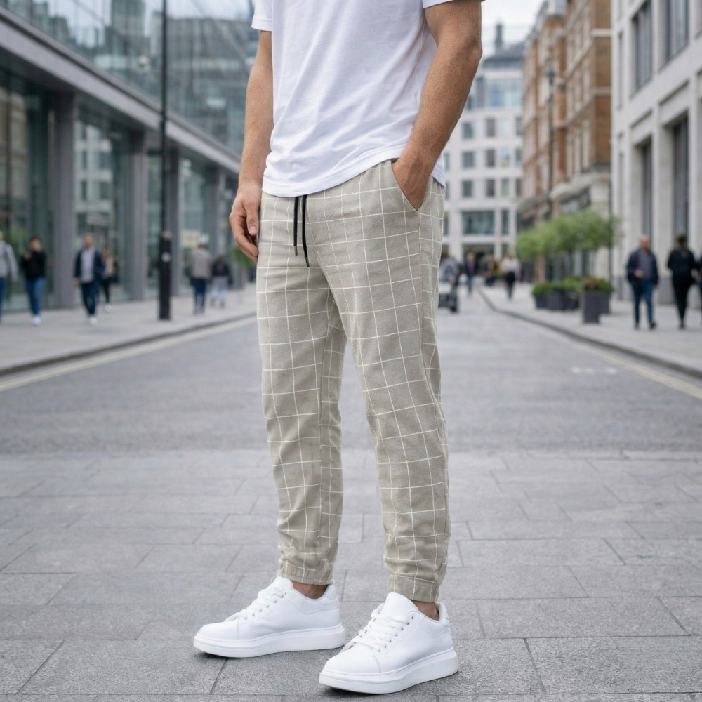 Pantalon de jogging à carreaux pour hommes | Confort style casual | Décontrac...