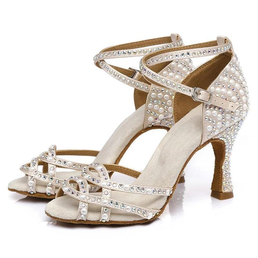 Chaussures Latines Satin Personnalisées - Talon Salsa - Danse Salon-Chaussures-PARIS FEMME