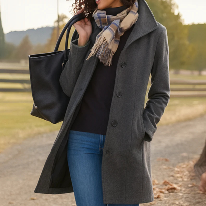 Manteau d'hiver femme | Coupe classique, boutons | Élégant