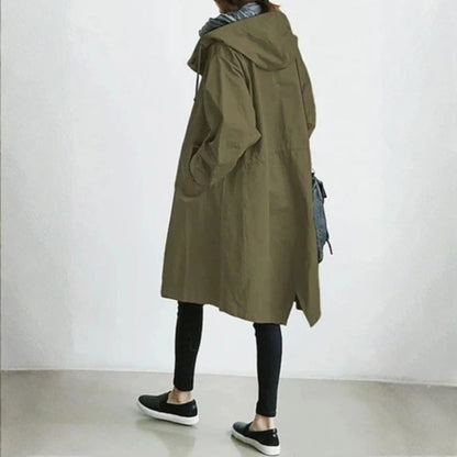 Manteau long femme | Streetwear urbain, fermeture boutonnée