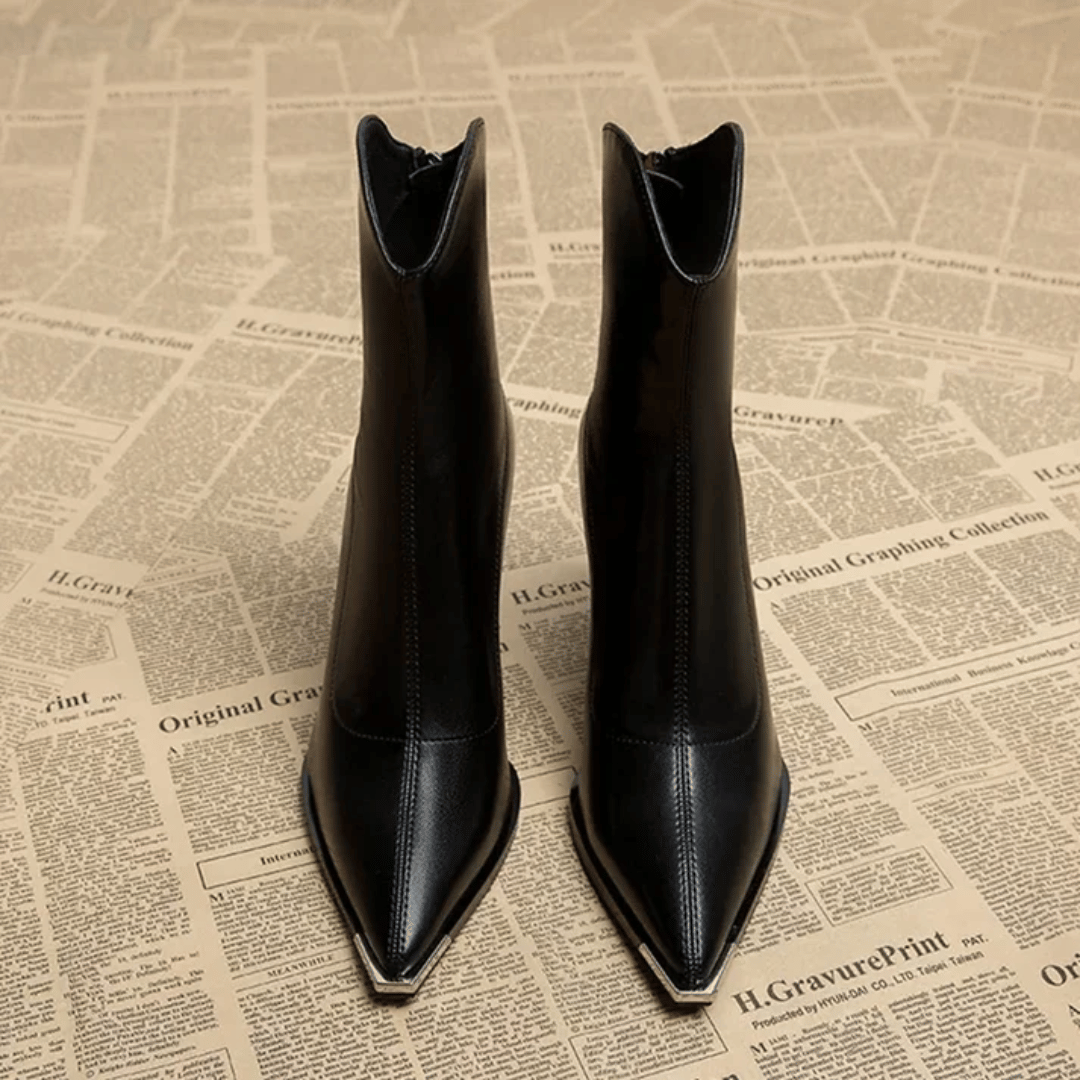 Bottes en cuir à talons - Élégance et confort - ELOMBE™-Chaussures-PARIS FEMME
