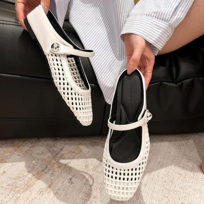 Femmes Mule Plates Tissées Orthopédique